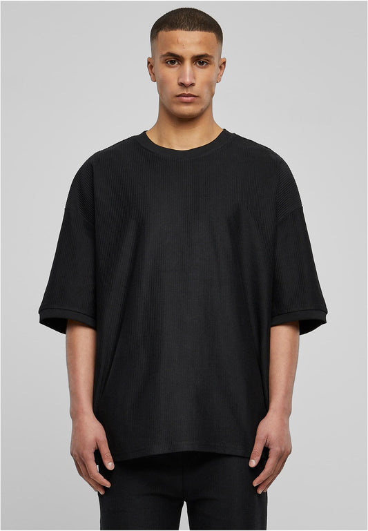 Rib Terry Boxy T-Shirt schwarz