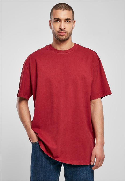 Oversize T-Shirt Distressed brickred