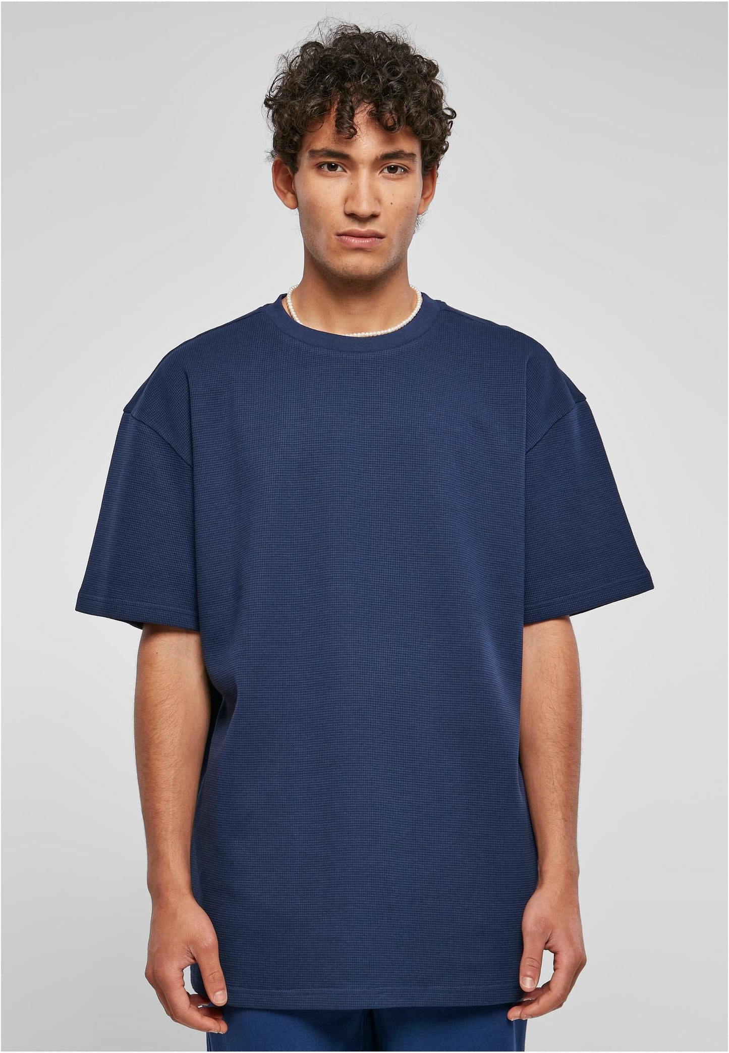 Oversize T-Shirt Waffle dunkelblau