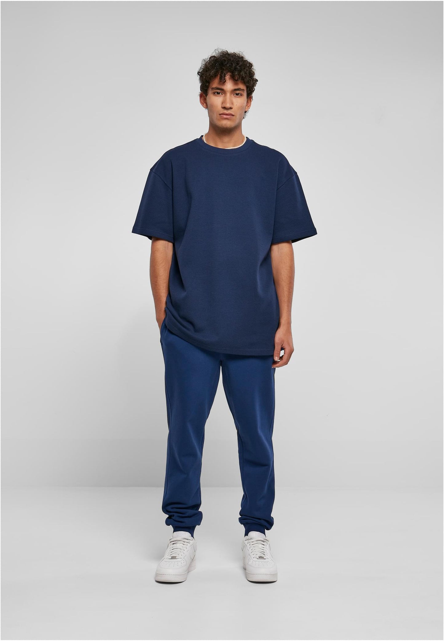 Oversize T-Shirt Waffle dunkelblau