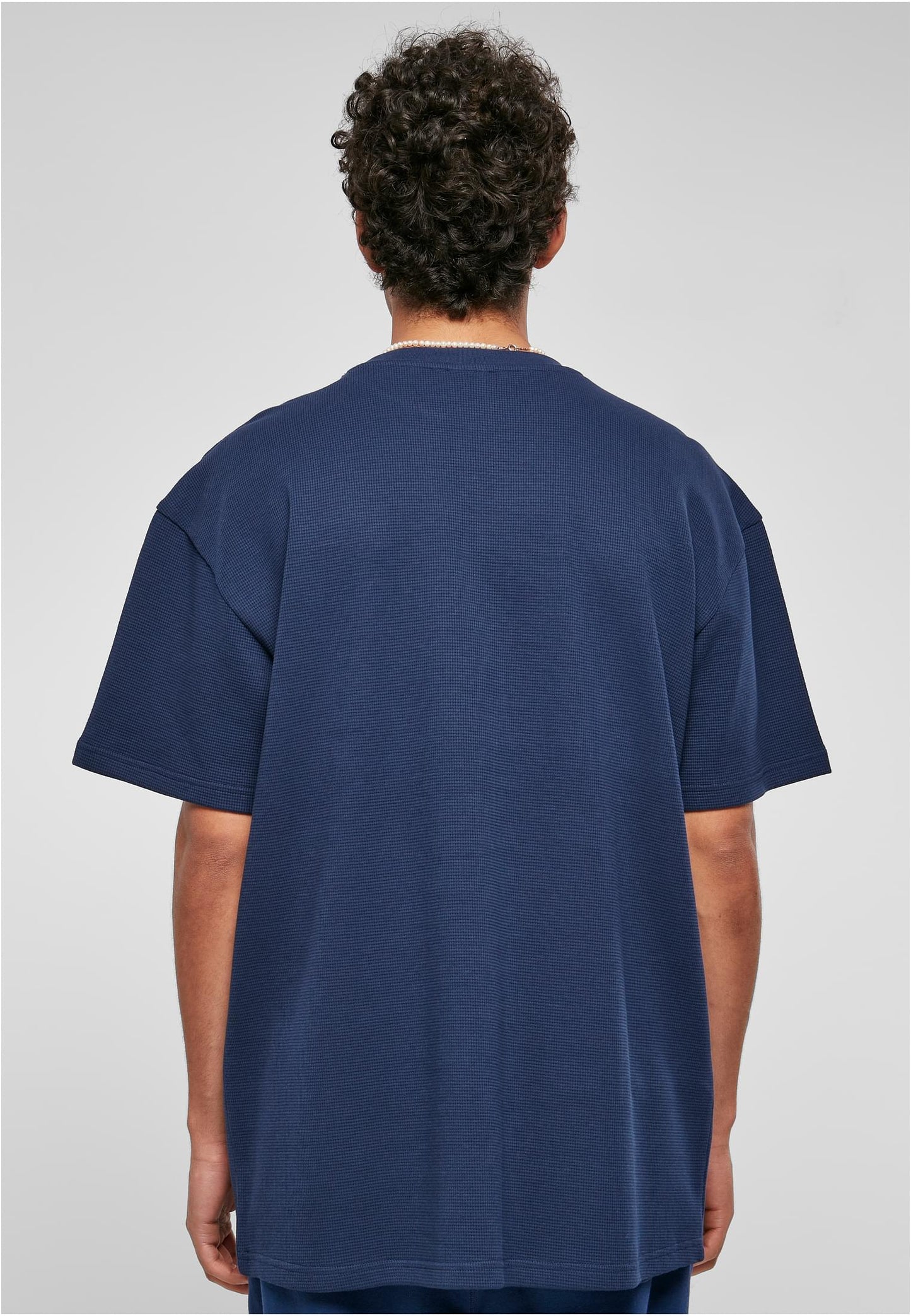 Oversize T-Shirt Waffle dunkelblau