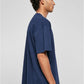 Oversize T-Shirt Waffle dunkelblau