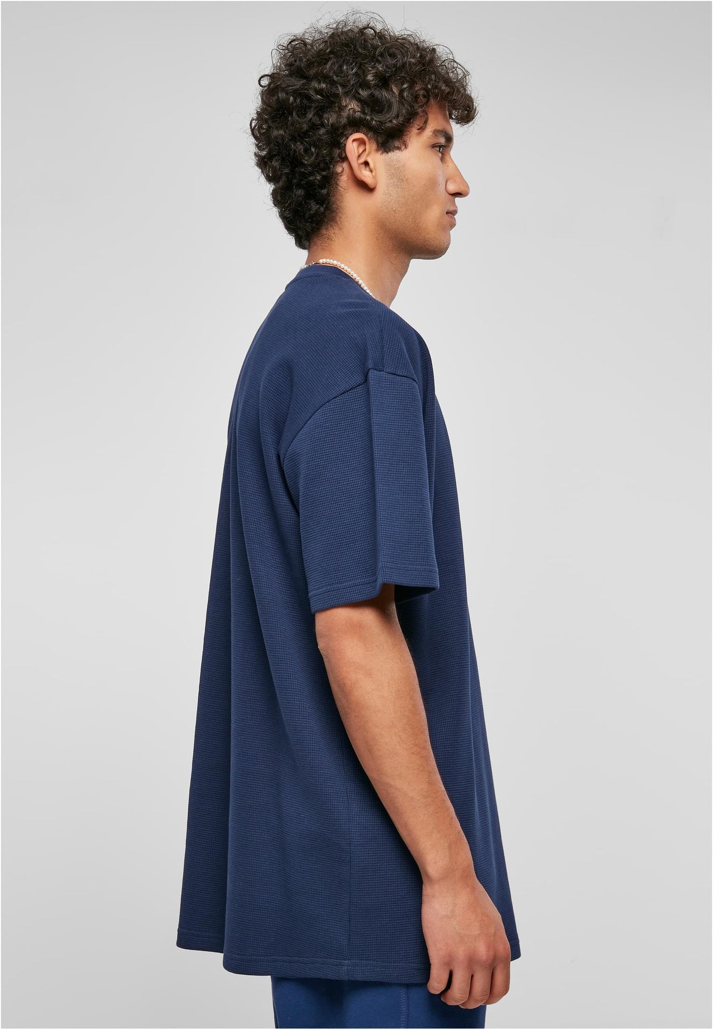Oversize T-Shirt Waffle dunkelblau
