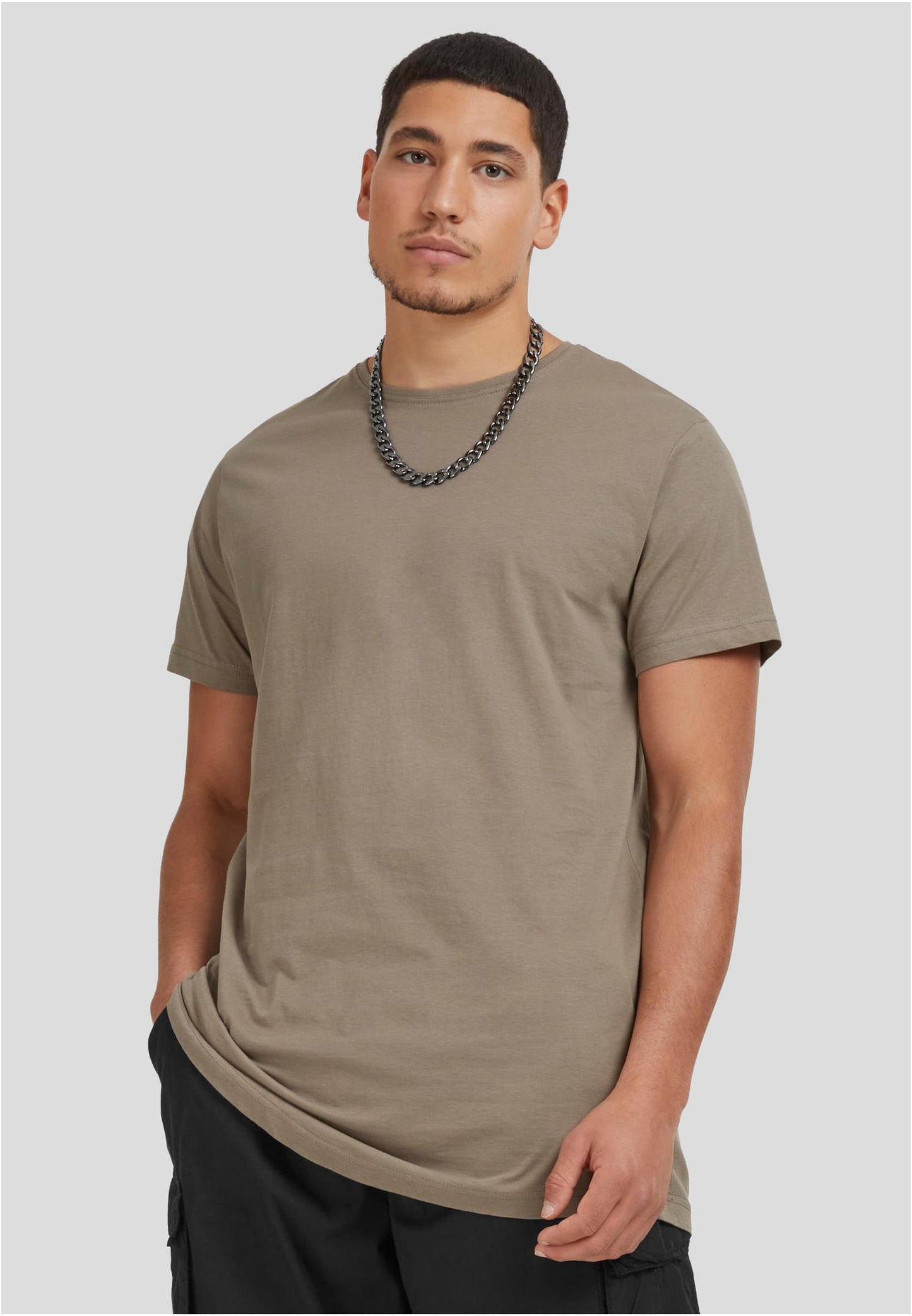Shaped Long Tee army green