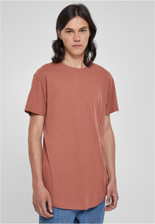 Herren Long T-Shirt Shaped Fit Terracotta