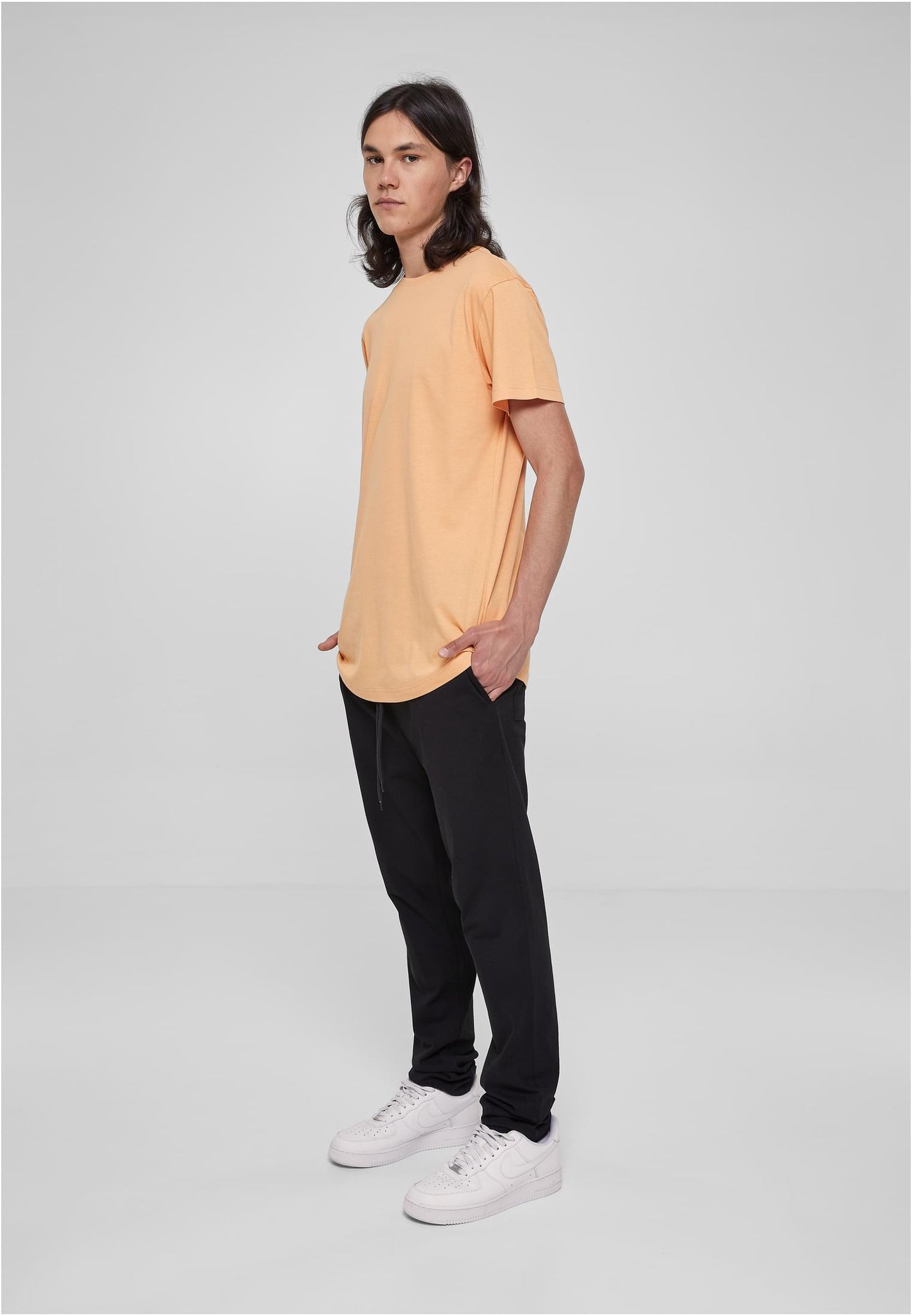 Herren Long T-Shirt Shaped Fit Orange (Paleorange)