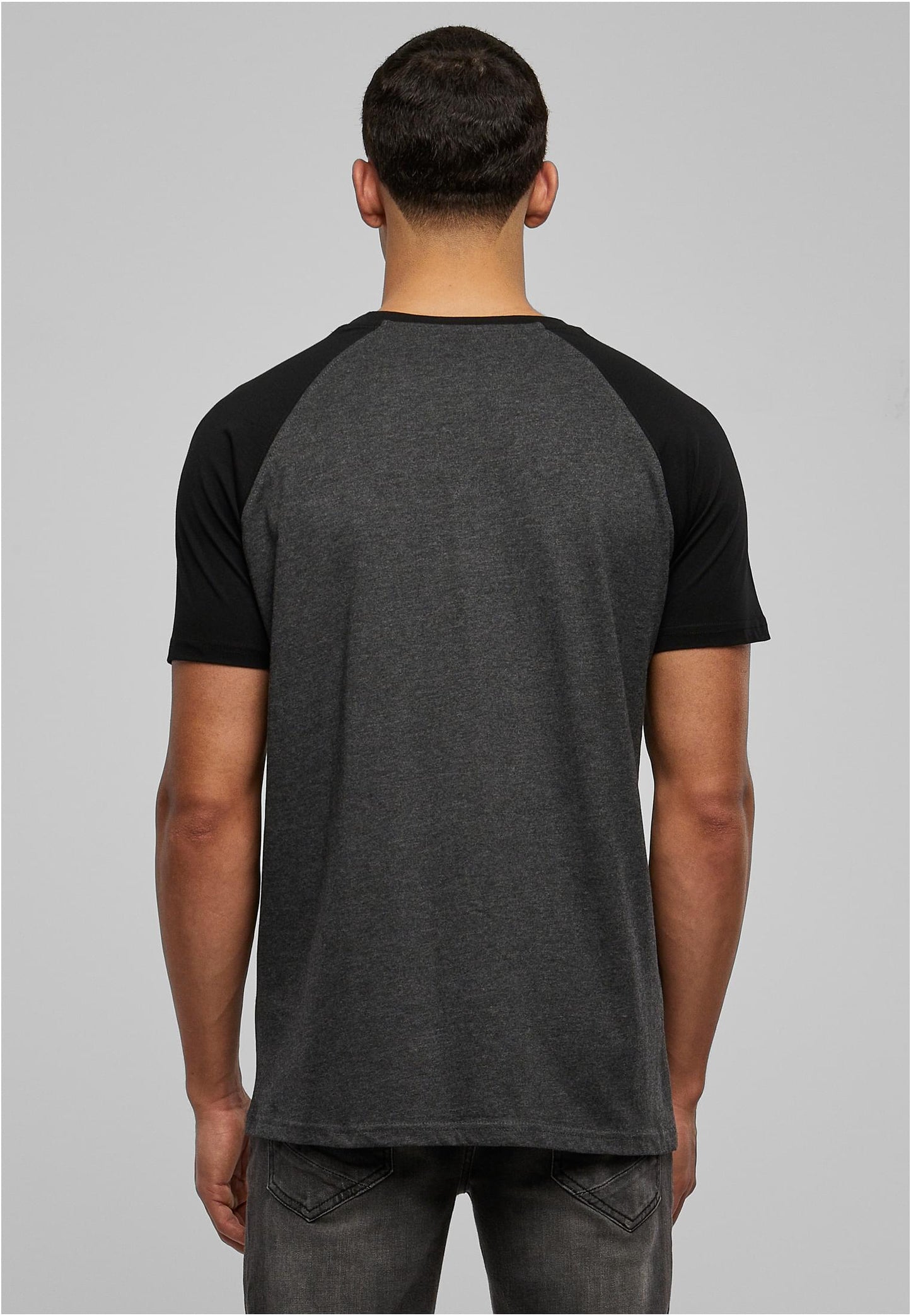 Herren Raglan T-Shirt mit Kontrastärmeln Grau/Schwarz (Charcoal)