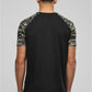 Herren Raglan T-Shirt mit Kontrastärmeln Schwarz/Darkcamo