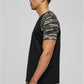 Herren Raglan T-Shirt mit Kontrastärmeln Schwarz/Darkcamo