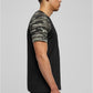 Herren Raglan T-Shirt mit Kontrastärmeln Schwarz/Darkcamo