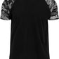 Herren Raglan T-Shirt mit Kontrastärmeln Schwarz/Darkcamo