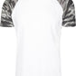 Herren Raglan T-Shirt mit Kontrastärmeln Weiß/Darkcamo