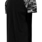 Herren Raglan T-Shirt mit Kontrastärmeln Schwarz/Darkcamo