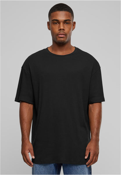 Herren Oversize T-Shirt aus Bio-Baumwolle – Rippstruktur Schwarz