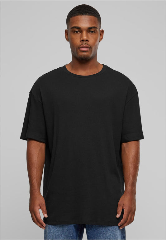 Herren Oversize T-Shirt aus Bio-Baumwolle – Rippstruktur Schwarz