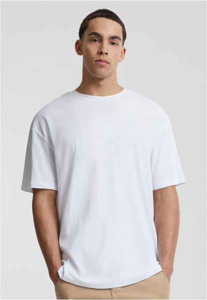 Herren Oversize T-Shirt aus Bio-Baumwolle – Rippstruktur Weiß