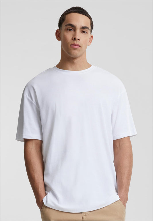 Herren Oversize T-Shirt aus Bio-Baumwolle – Rippstruktur Weiß