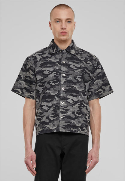 Laser Camo Printed Boxy T-Shirt blacklasercamo