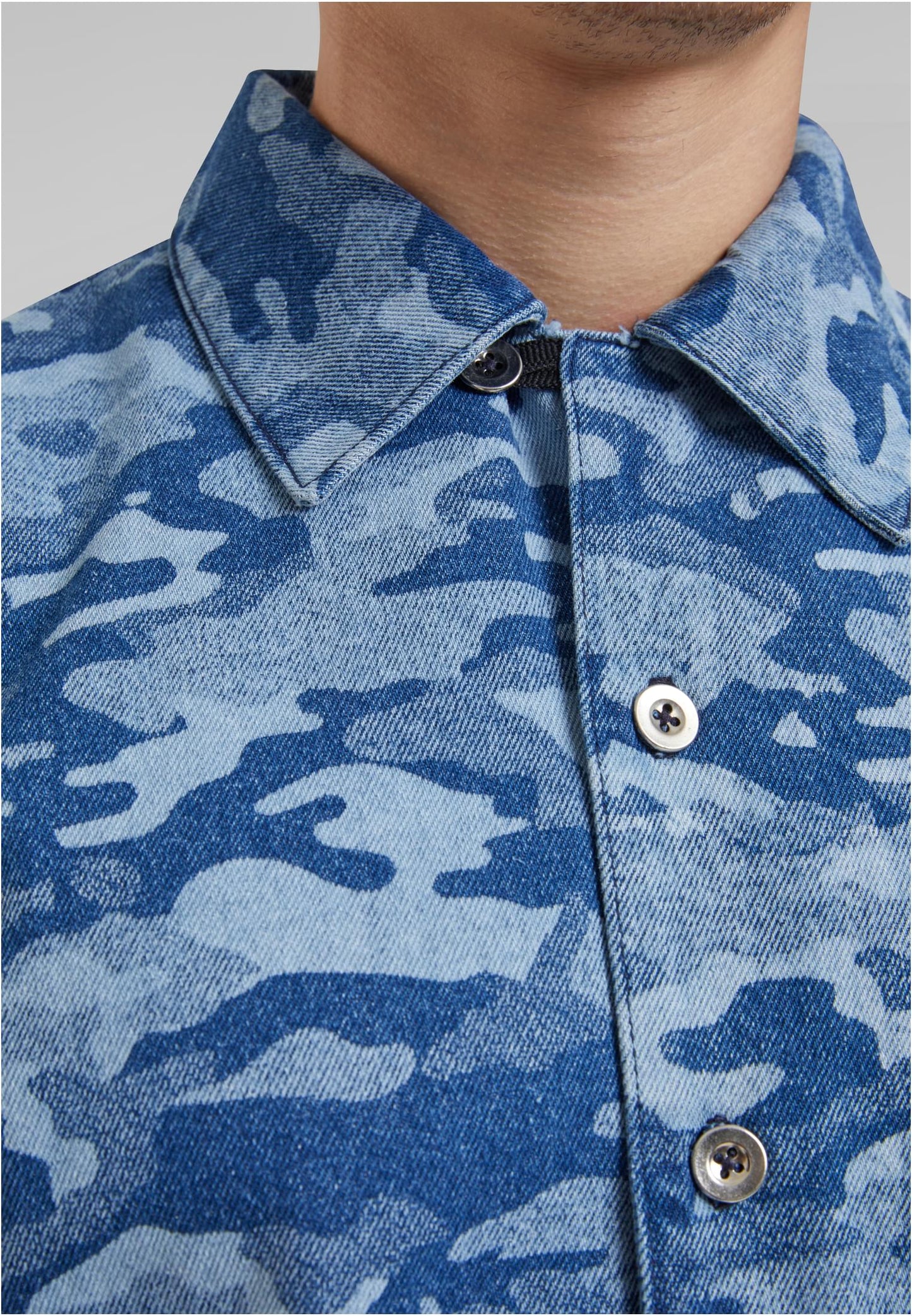 Laser Camo Printed Boxy T-Shirt bluelasercamo