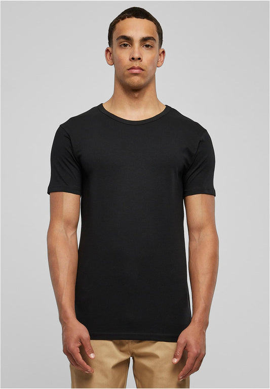Herren T-Shirt Fitted Stretch Schwarz