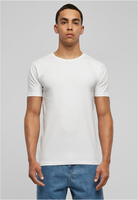 Herren T-Shirt Fitted Stretch Weiß