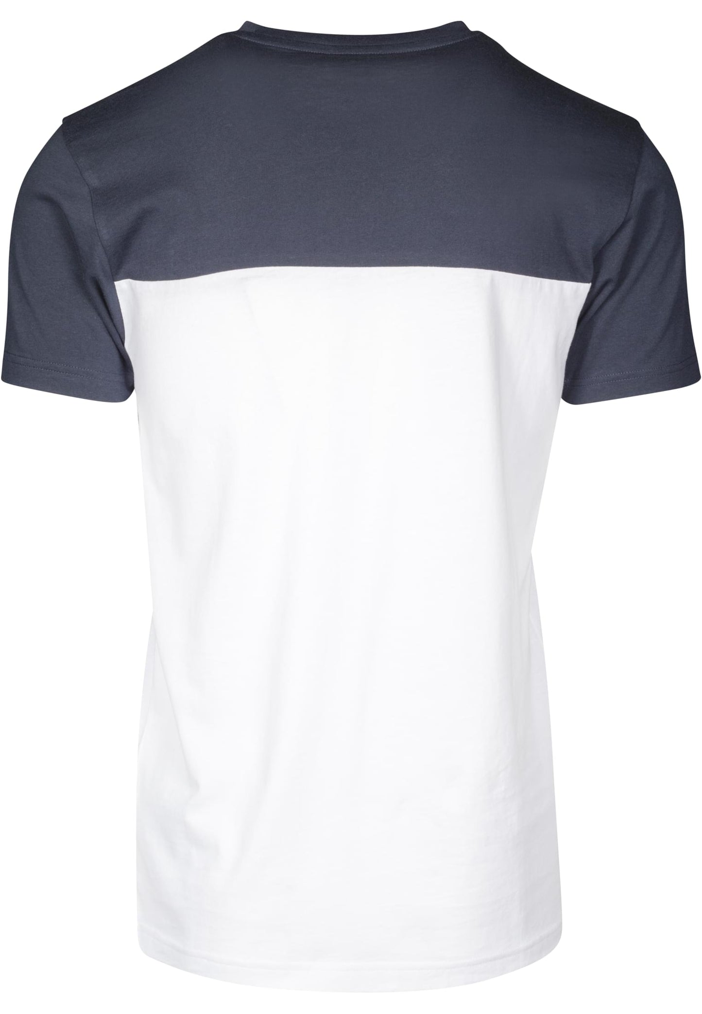 Herren T-Shirt mit Brusttasche 3-Tone Weiß/Marineblau/Feuerrot