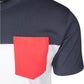 Herren T-Shirt mit Brusttasche 3-Tone Weiß/Marineblau/Feuerrot