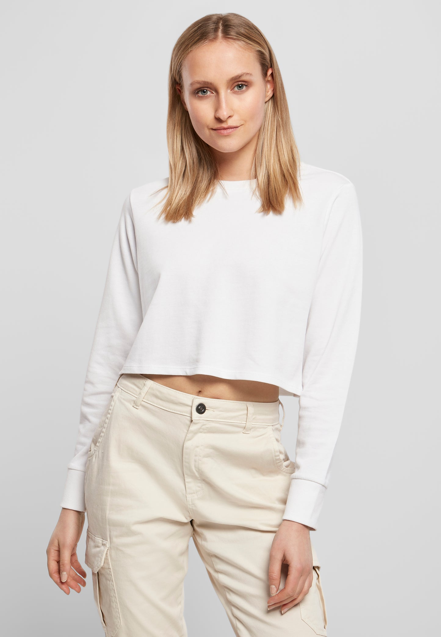 Ladies Terry Cropped Crew