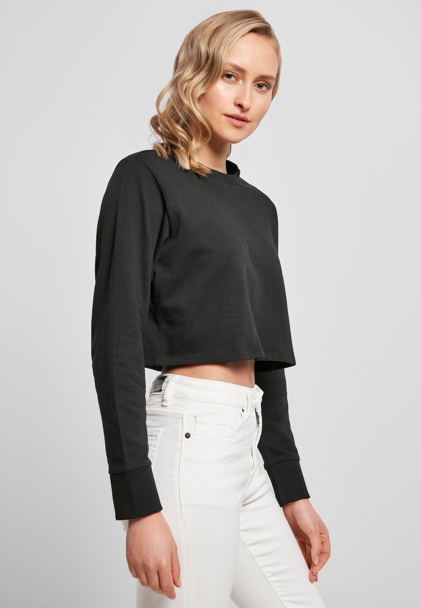 Ladies Terry Cropped Crew